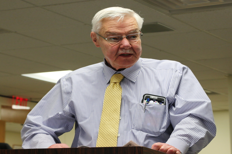 Ed Ronders, director of the Lapeer County Veterans Affairs Office, presented the organization’s 2017 annual report to the Lapeer County Board of Commissioners on Thursday. Photo by Andrew Dietderich